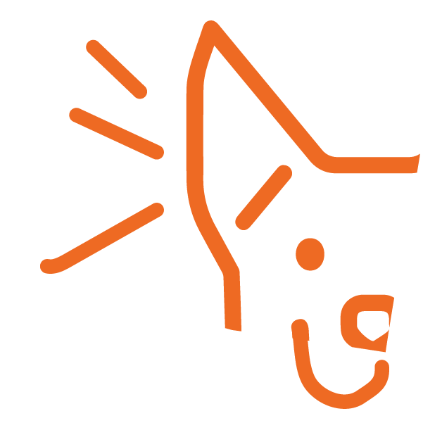 icono perro escuchando sonido de juguete